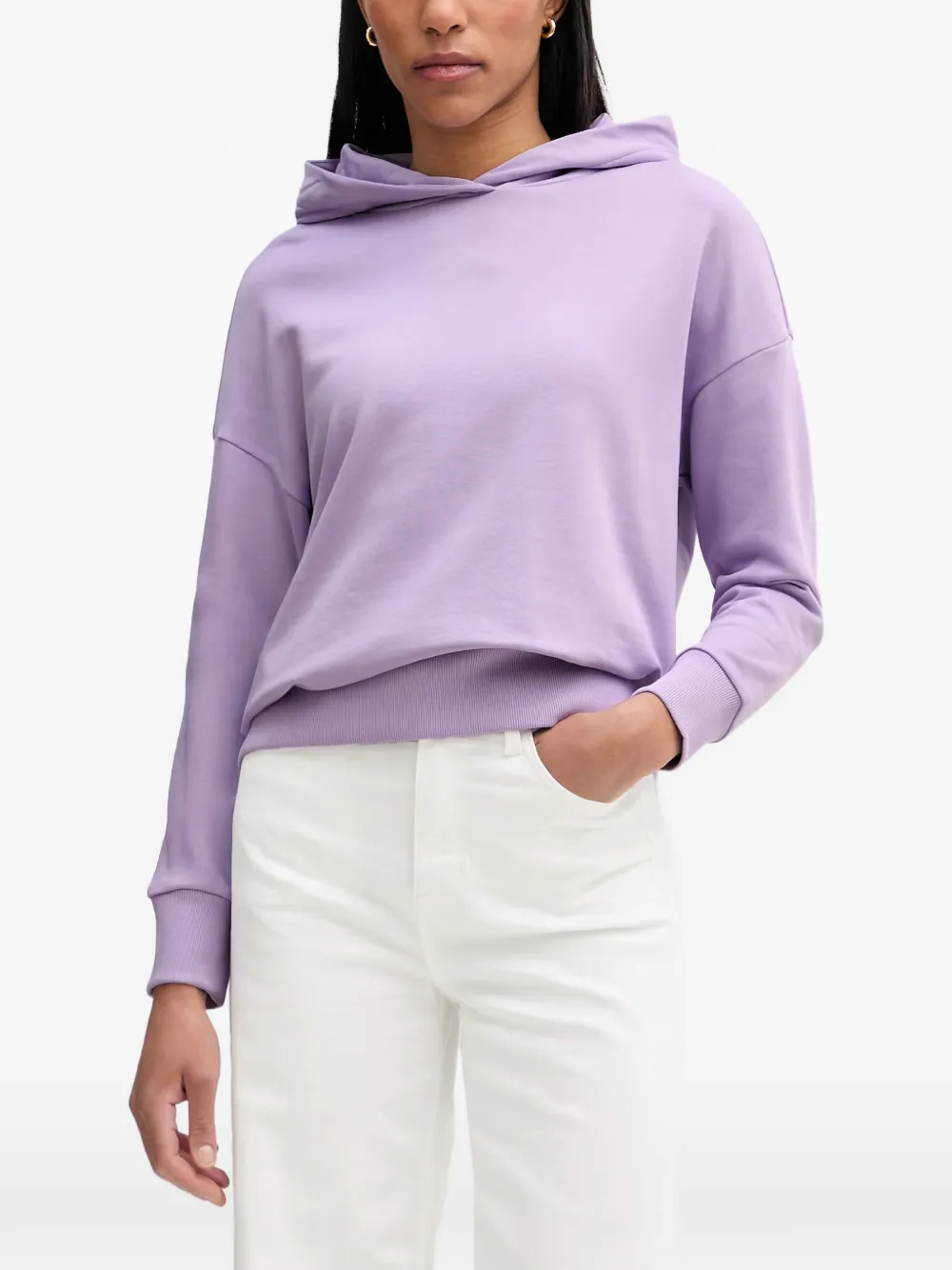 Marc O'Polo Gerippter Hoodie mit tiefen Schultern - Violett