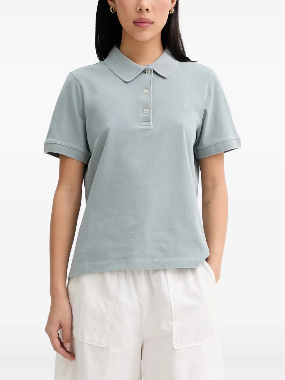 Marc O'Polo logo-embroidered polo top - Blu