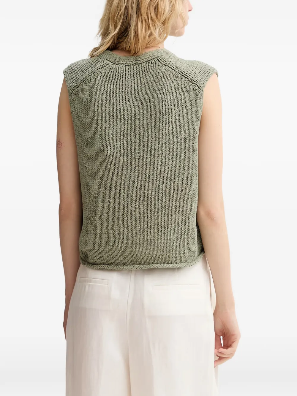 Marc O'Polo button-up knitted vest Groen