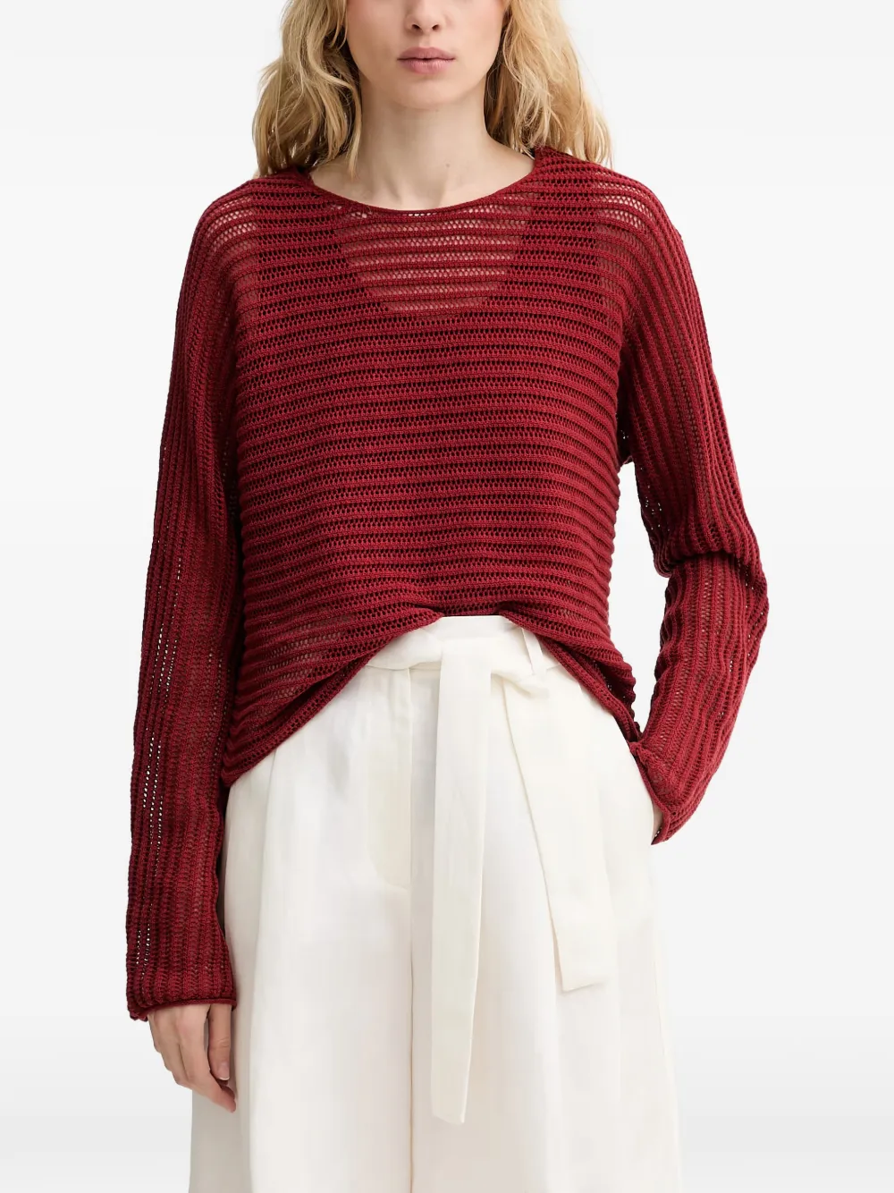 Marc O'Polo Ajour Pullover - Rot