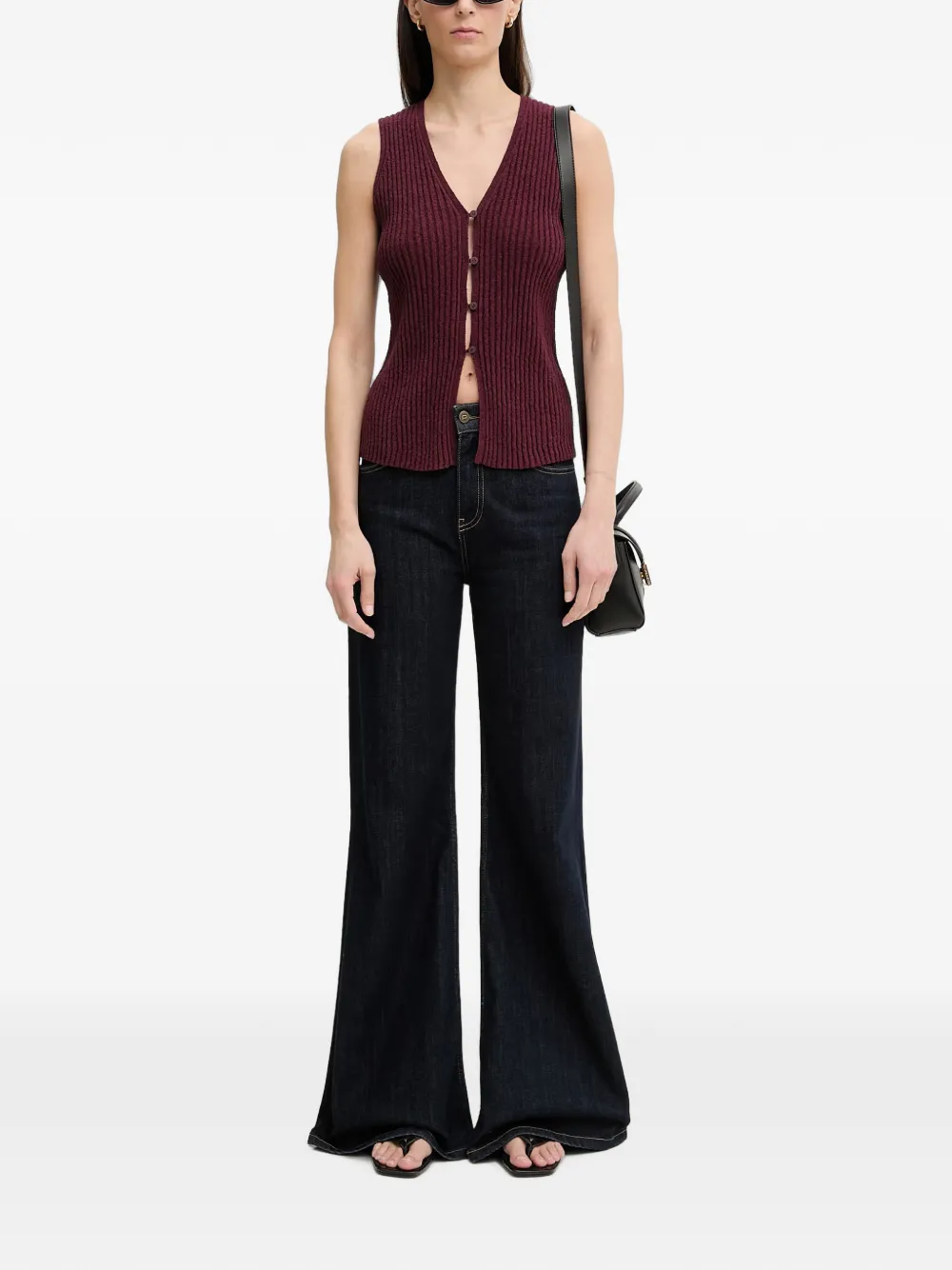 Marc O'Polo Ribgebreid vest Rood