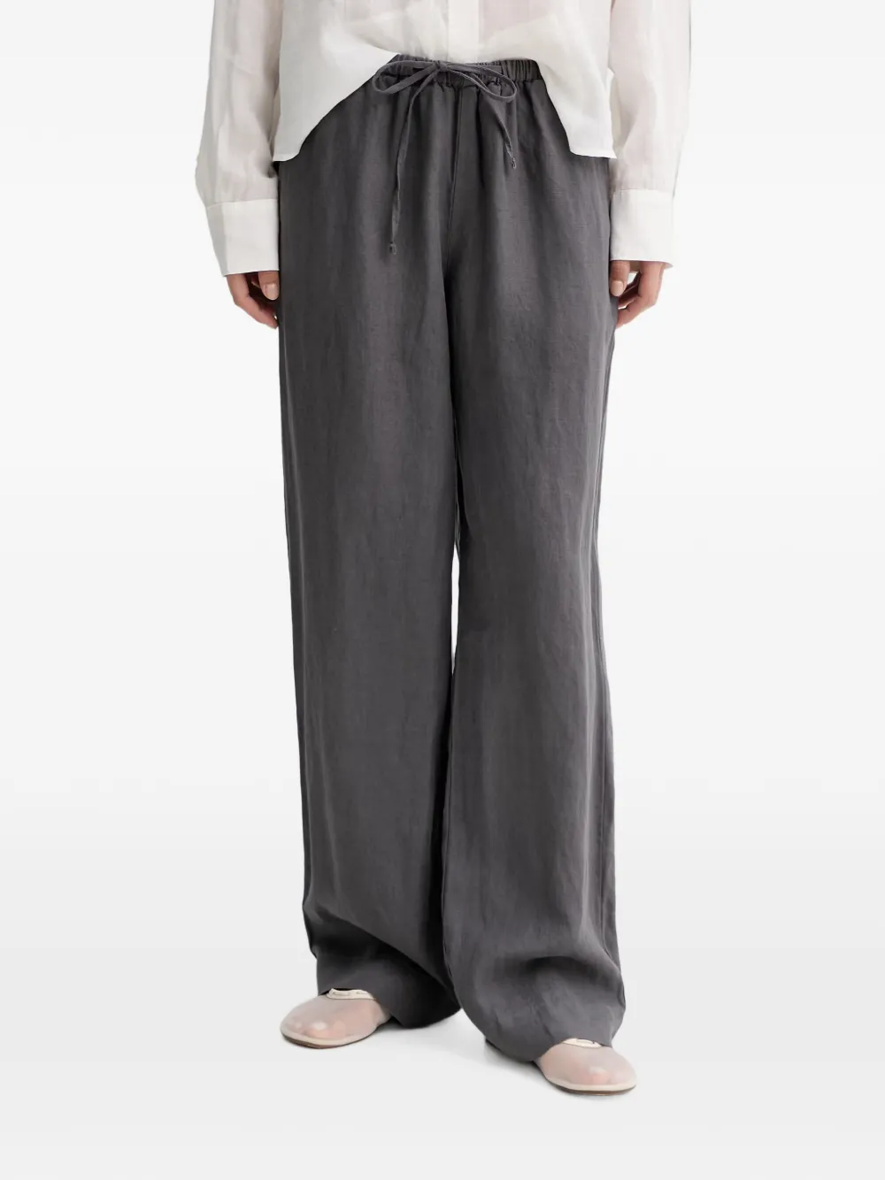 Marc O'Polo pantalon droit à lien de resserrage - Gris