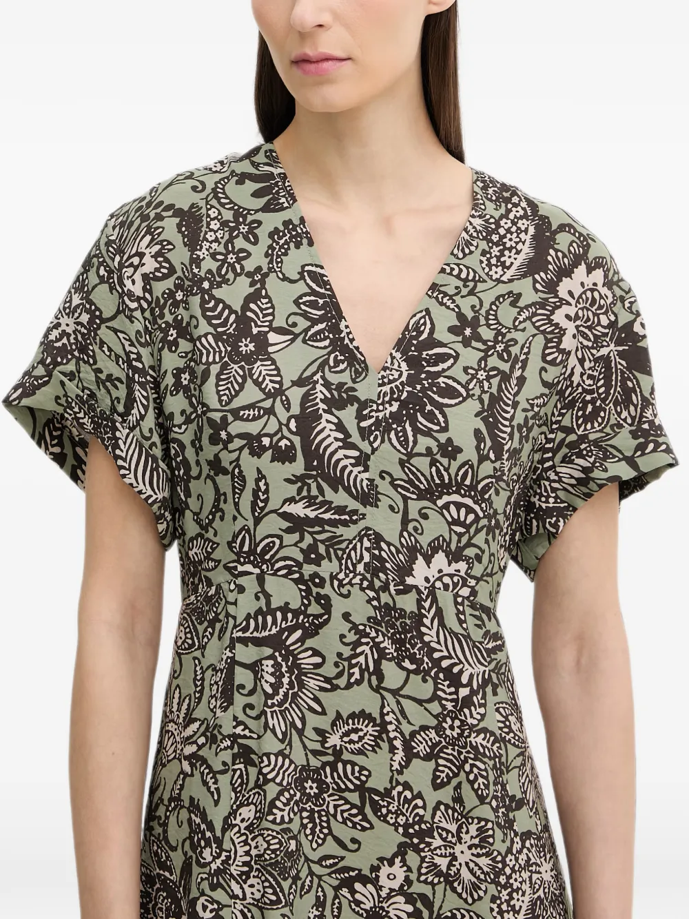 Marc O'Polo Midi-jurk met bloemenprint Groen