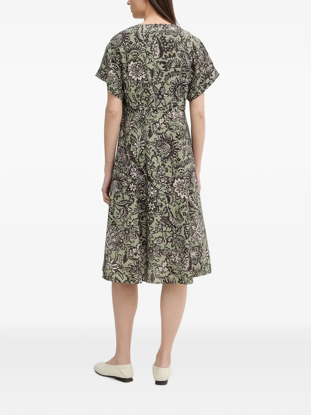 Marc O'Polo Midi-jurk met bloemenprint Groen
