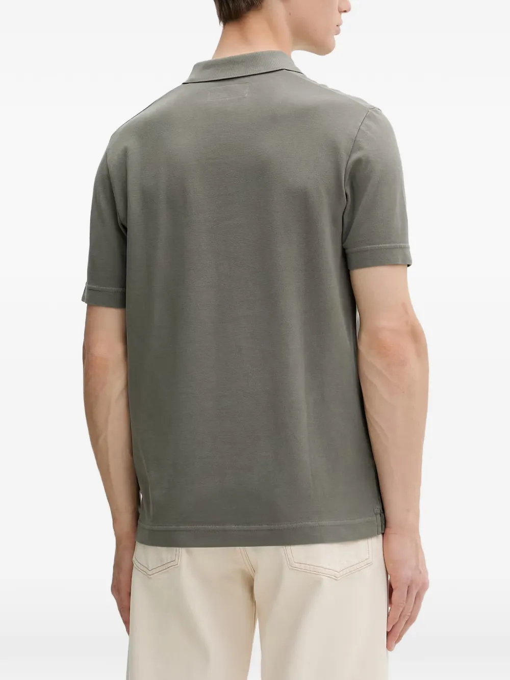Marc O'Polo Piqué T-shirt met V-hals Groen