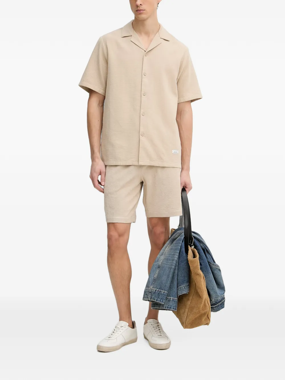 Marc O'Polo Overhemd met korte mouwen Beige