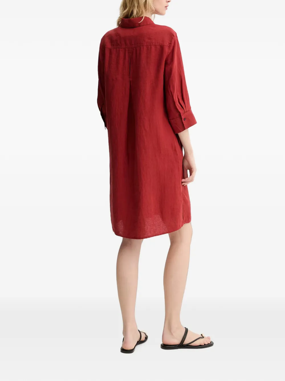 Marc O'Polo Button-down linnen blousejurk Rood