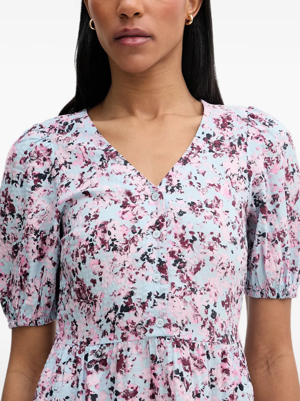 Marc O'Polo Midi-jurk met pofmouwen Blauw