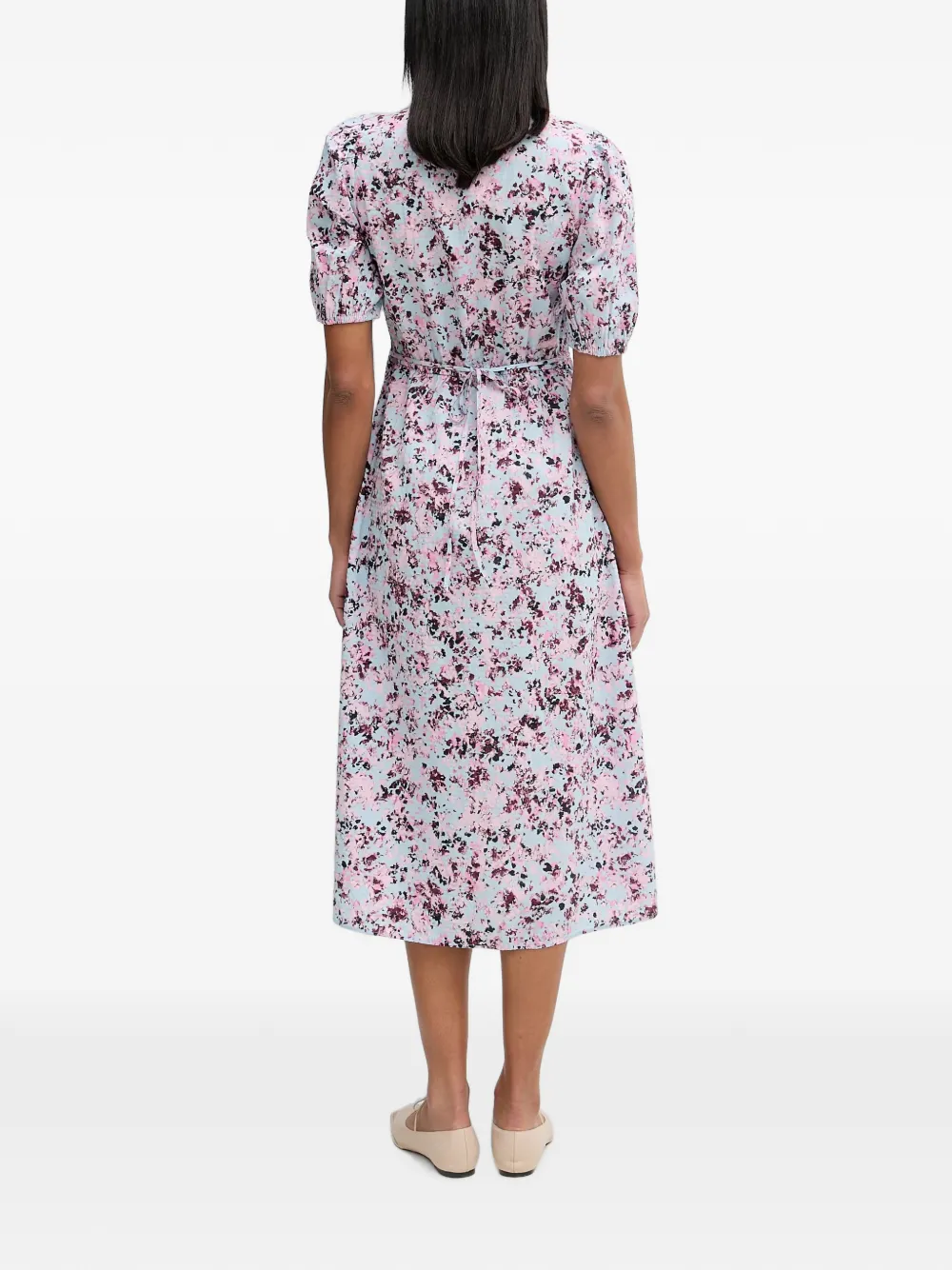 Marc O'Polo Midi-jurk met pofmouwen Blauw