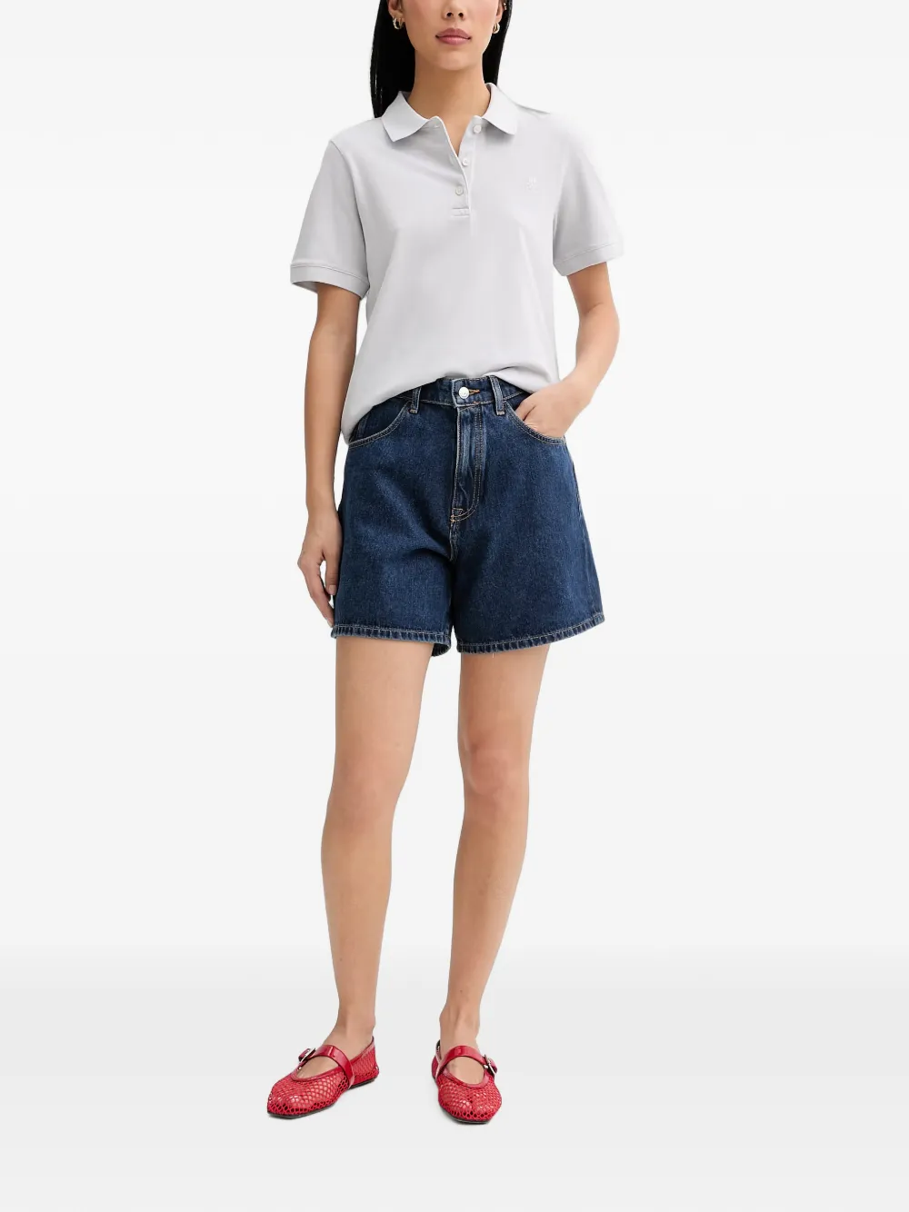 Marc O'Polo Piqué poloshirt met geborduurd logo Blauw