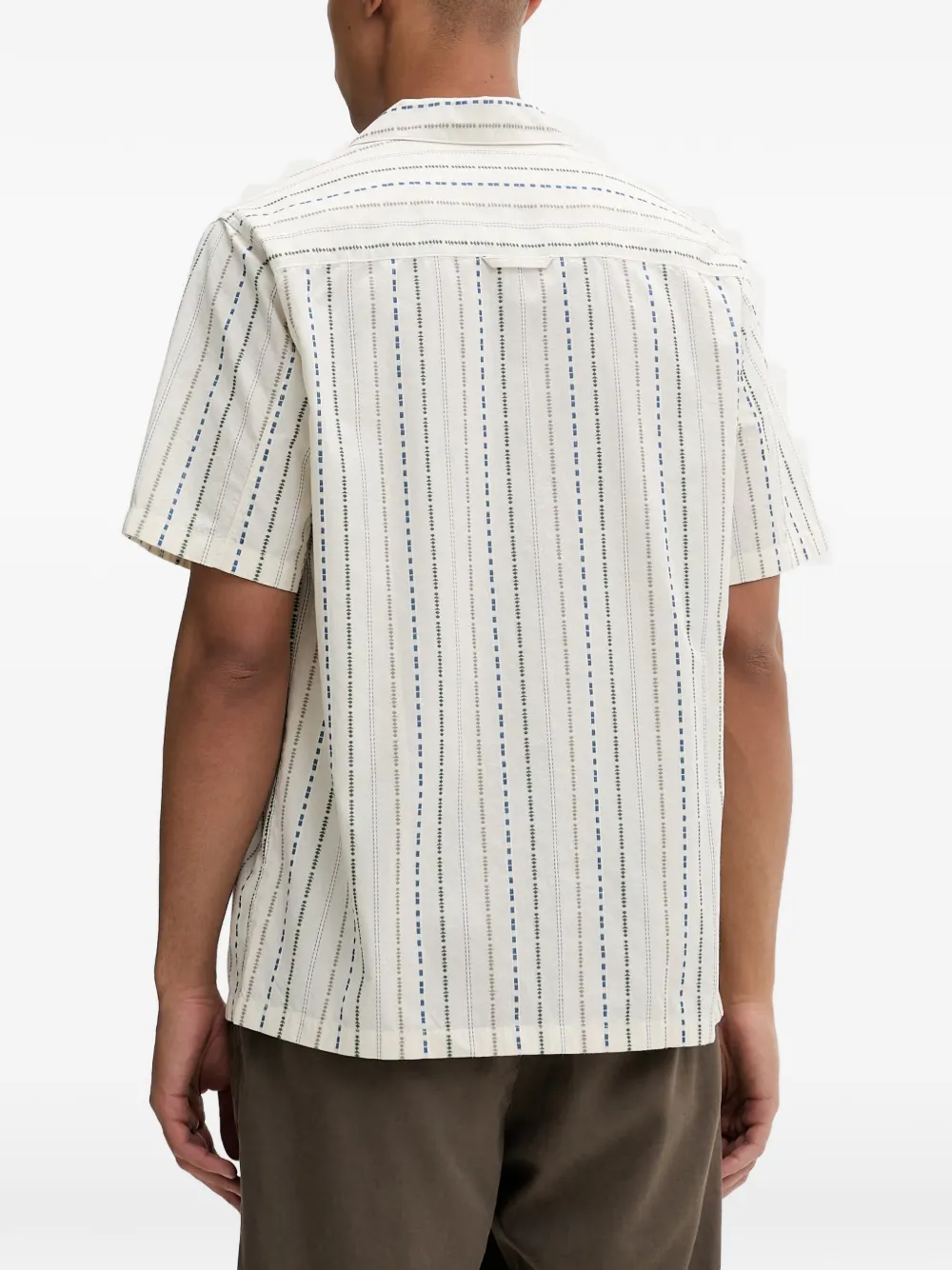 Marc O'Polo stripe-print short-sleeved shirt Beige