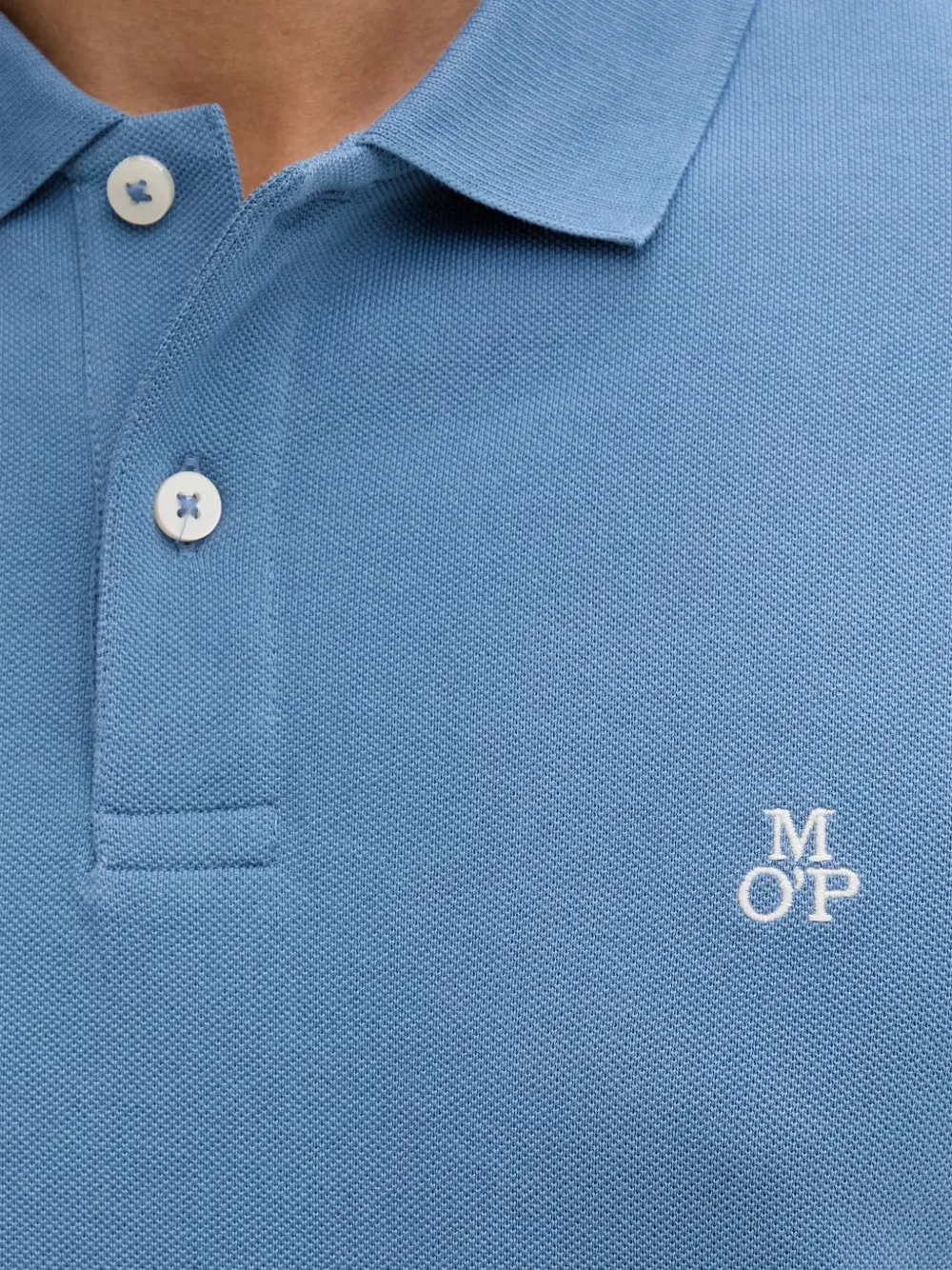 Marc O'Polo Piqué poloshirt met geborduurd logo Blauw
