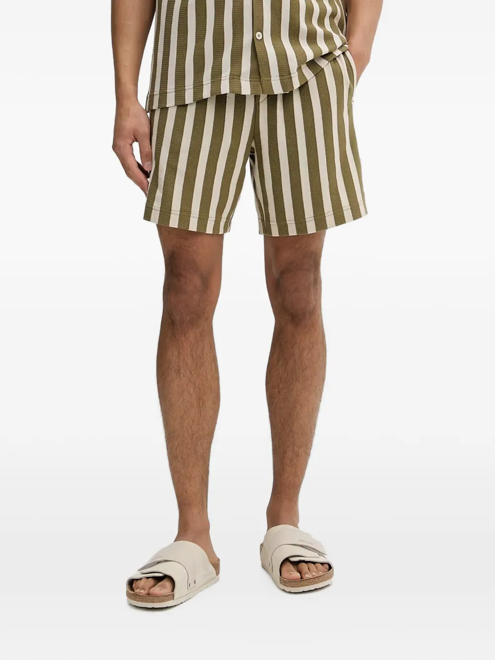 Marc O'Polo vertical-stripe shorts - Verde