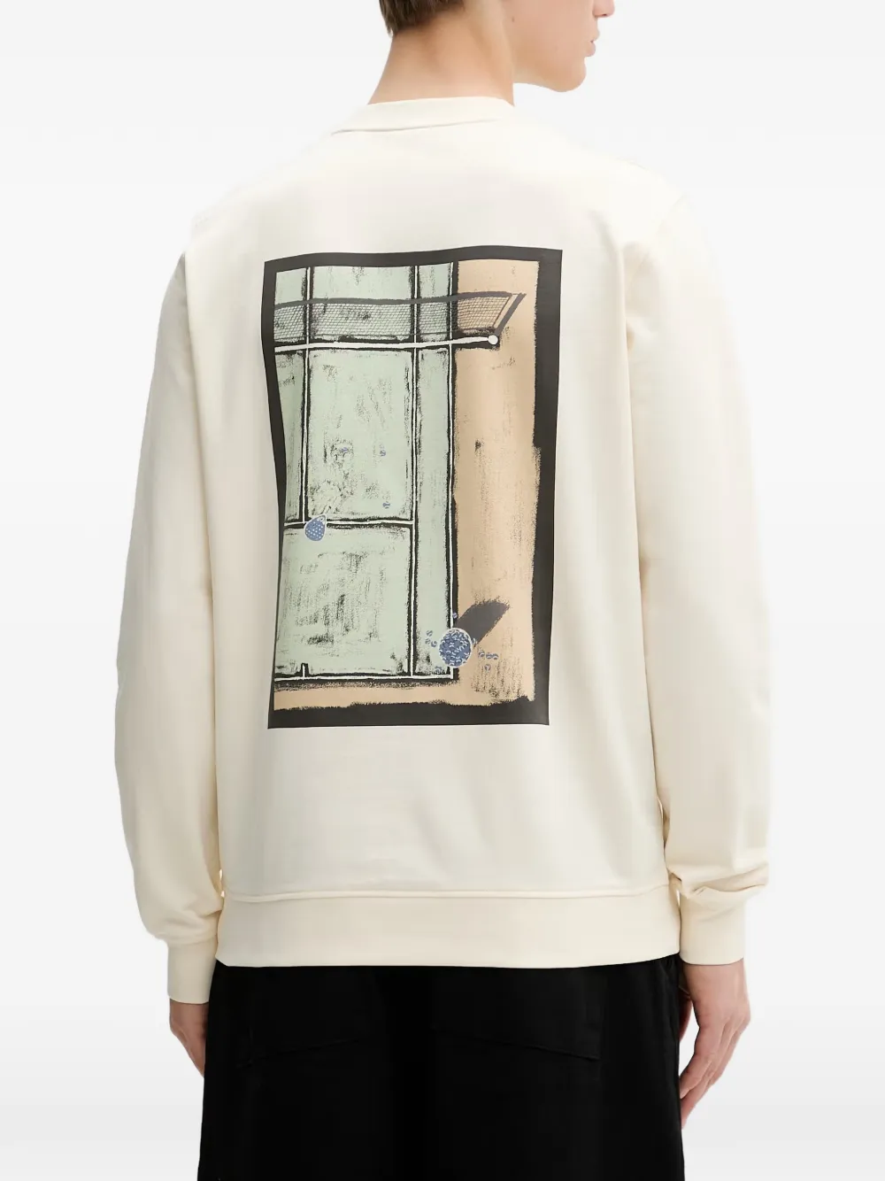 Marc O'Polo Sweater met grafische en logoprint Beige