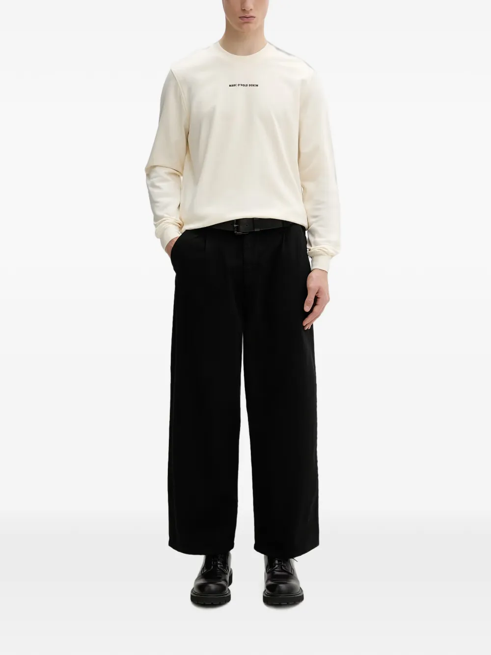 Marc O'Polo Sweater met grafische en logoprint Beige