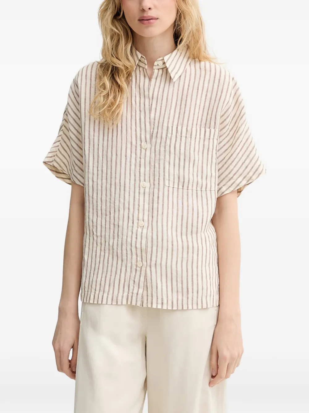 Marc O'Polo Camicia a righe verticali - Marrone