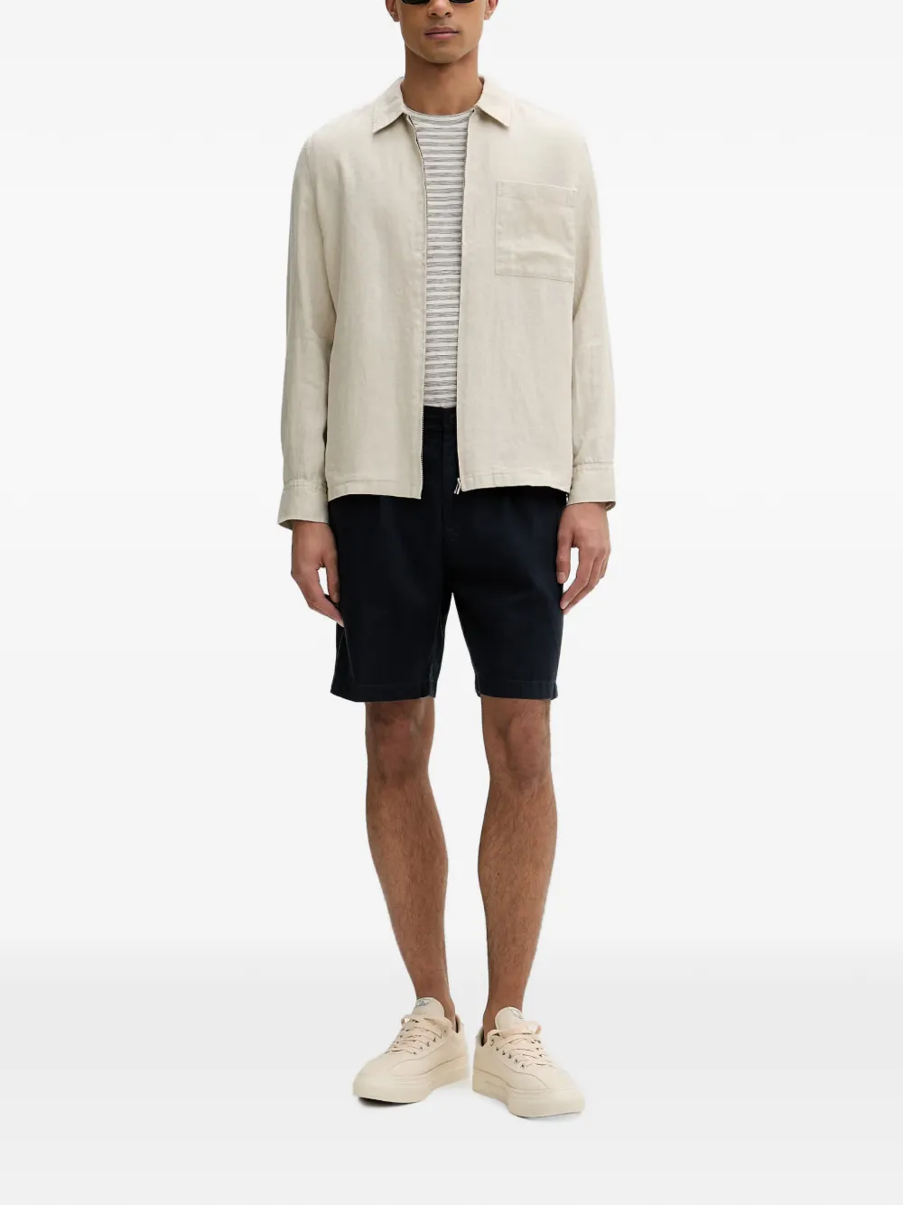 Marc O'Polo Jack met opgestikte zak en rits Beige