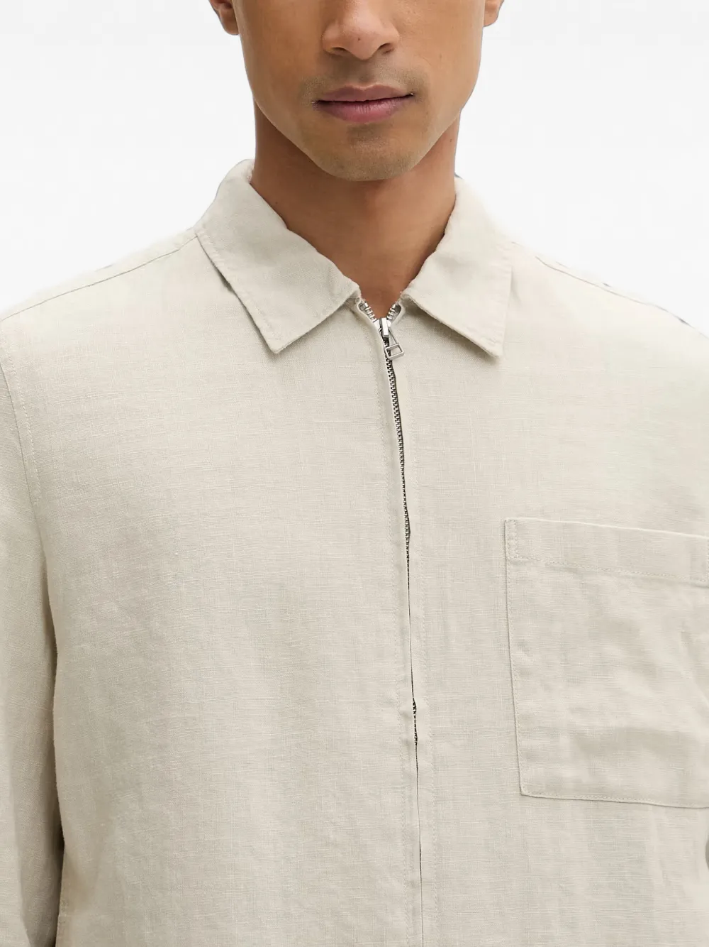 Marc O'Polo Jack met opgestikte zak en rits Beige