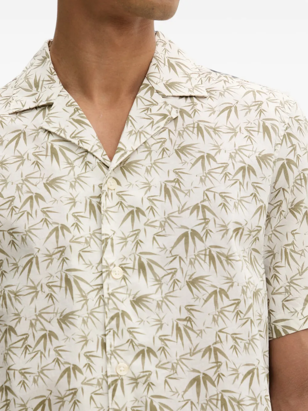 Marc O'Polo Overhemd met korte mouwen en print Beige