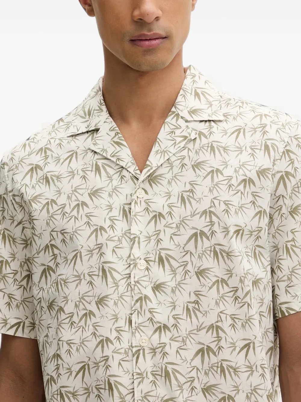 Marc O'Polo Overhemd met korte mouwen en print Beige