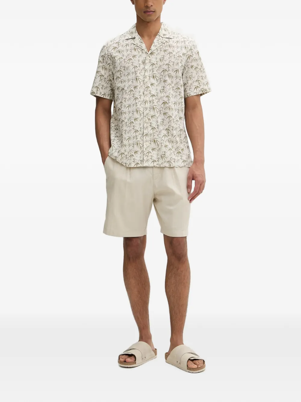 Marc O'Polo Overhemd met korte mouwen en print Beige