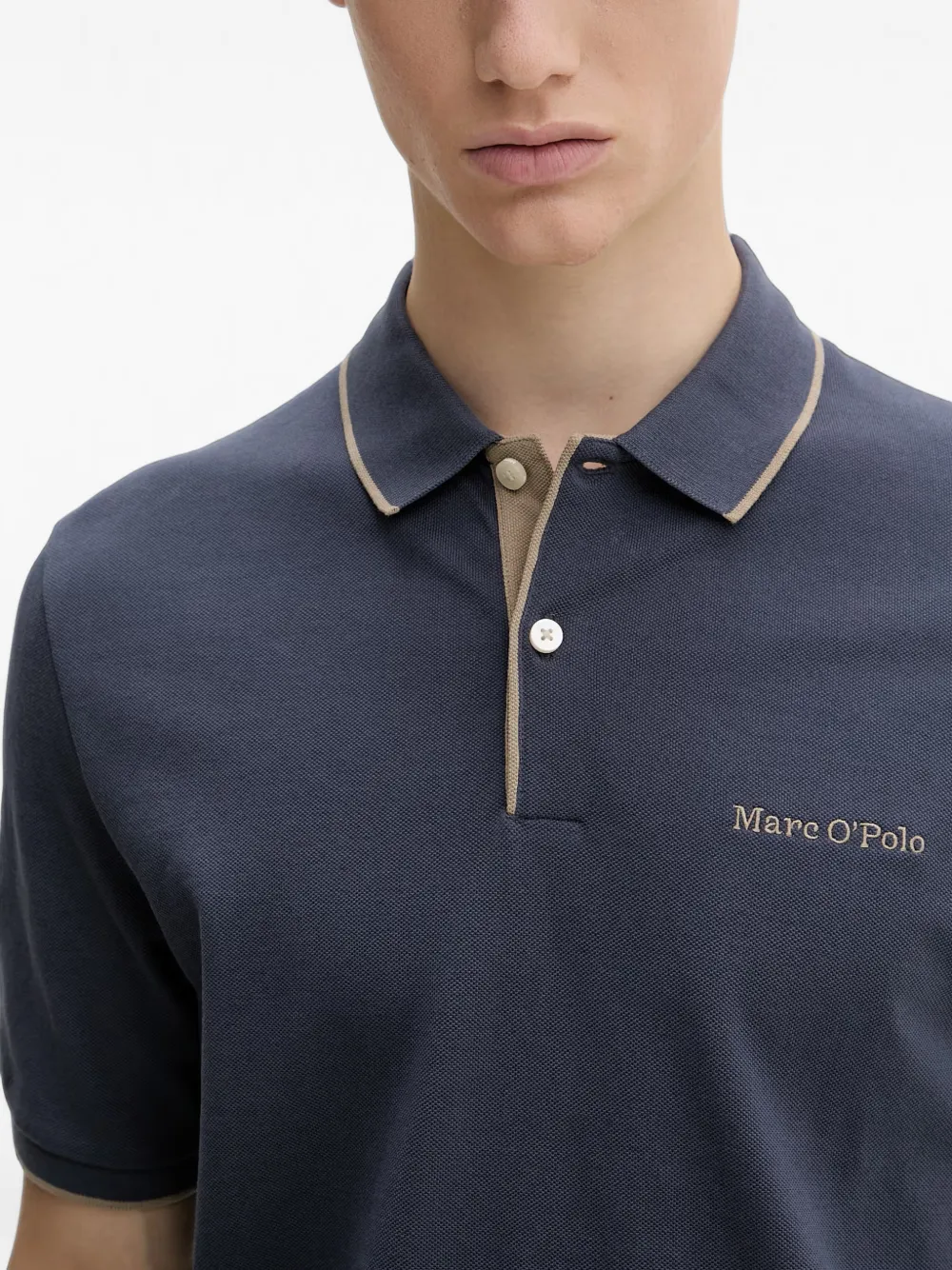Marc O'Polo Poloshirt met geborduurd logo Blauw