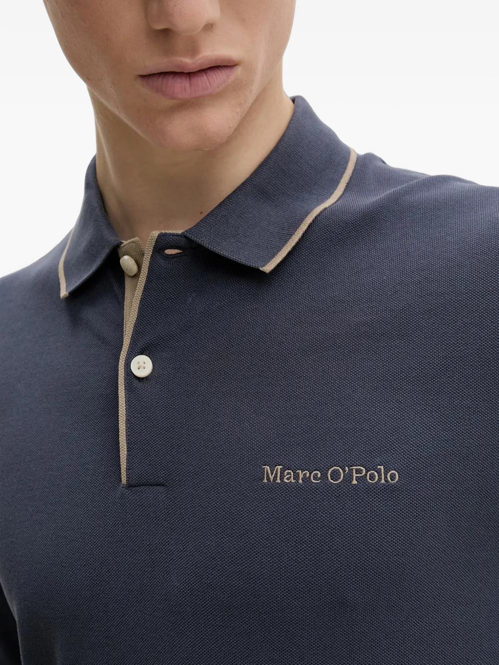 Marc O'Polo Poloshirt met geborduurd logo Blauw