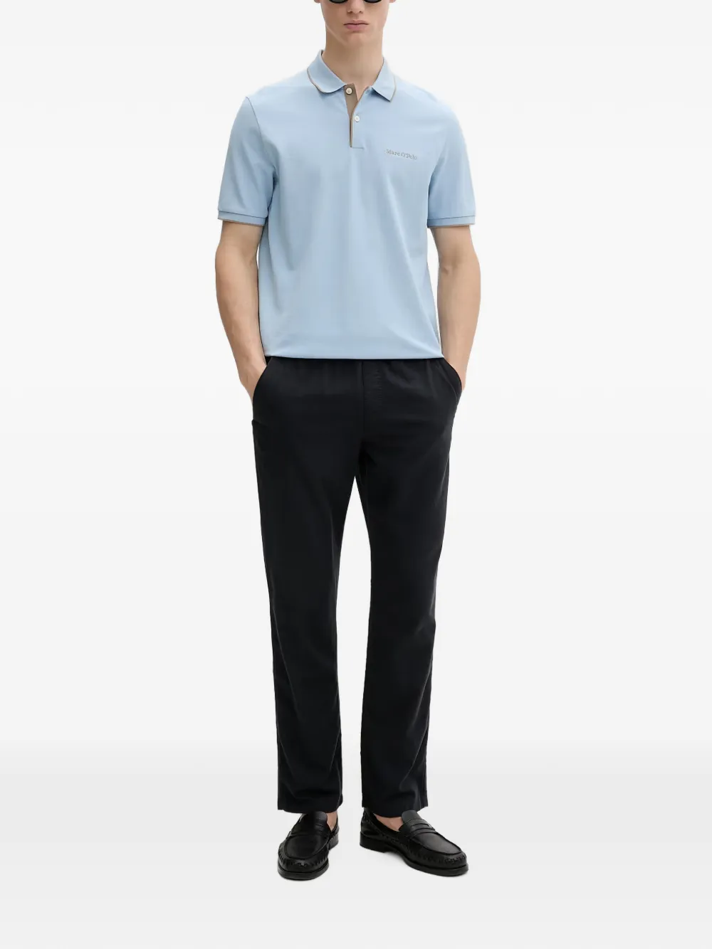 Marc O'Polo Poloshirt met geborduurd logo Blauw