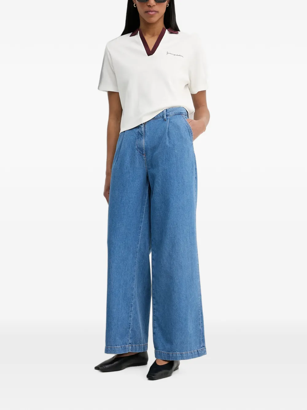 Marc O'Polo Jeans met wijde pijpen Blauw