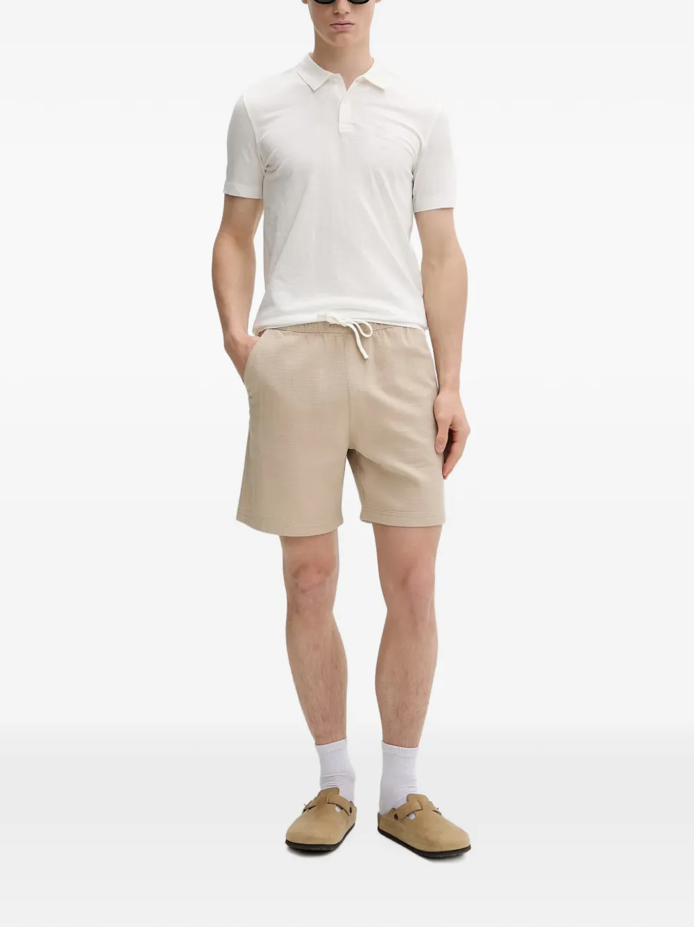 Marc O'Polo Poloshirt met textuur Wit
