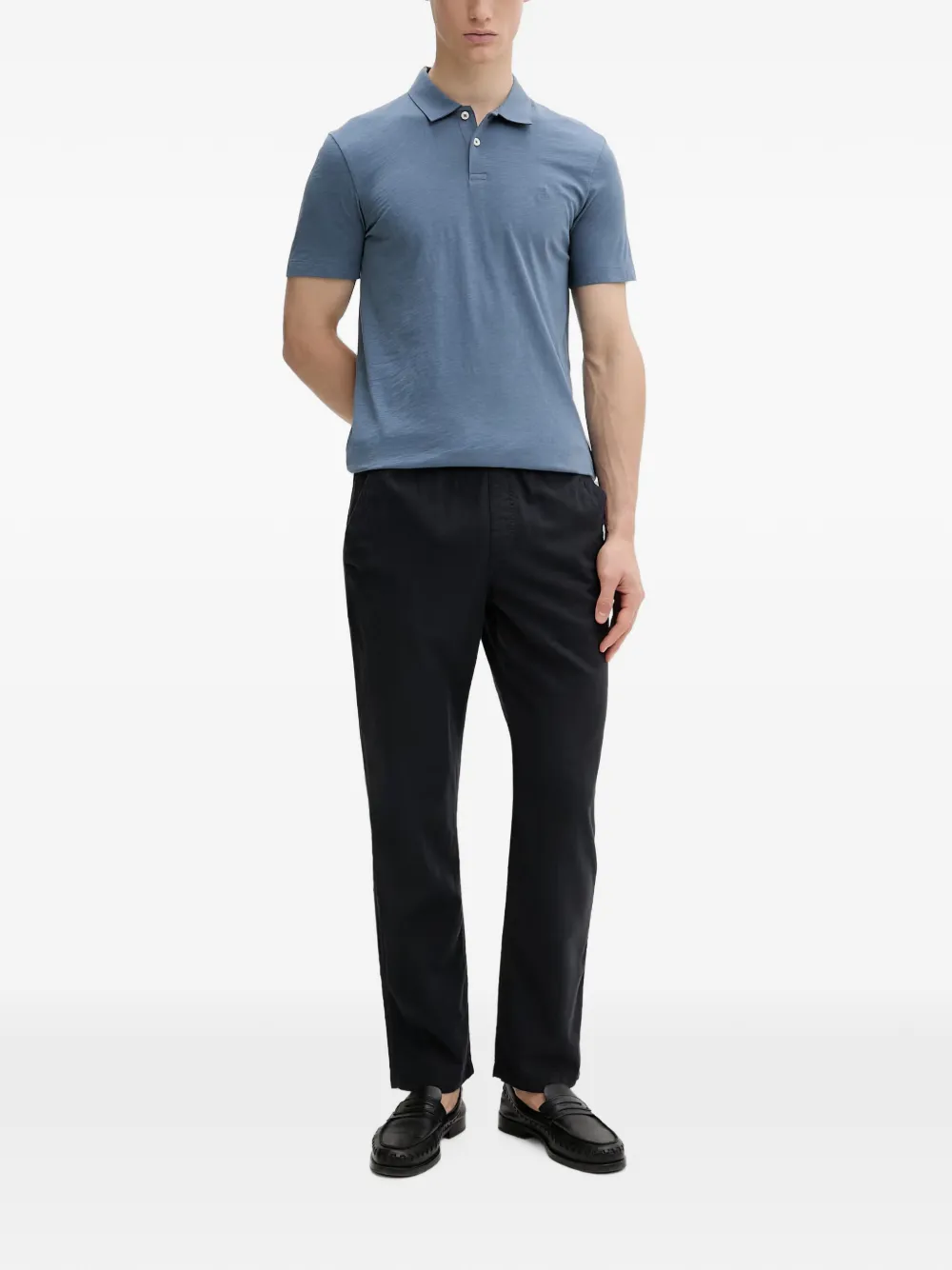 Marc O'Polo Poloshirt met geborduurd logo en textuur Blauw