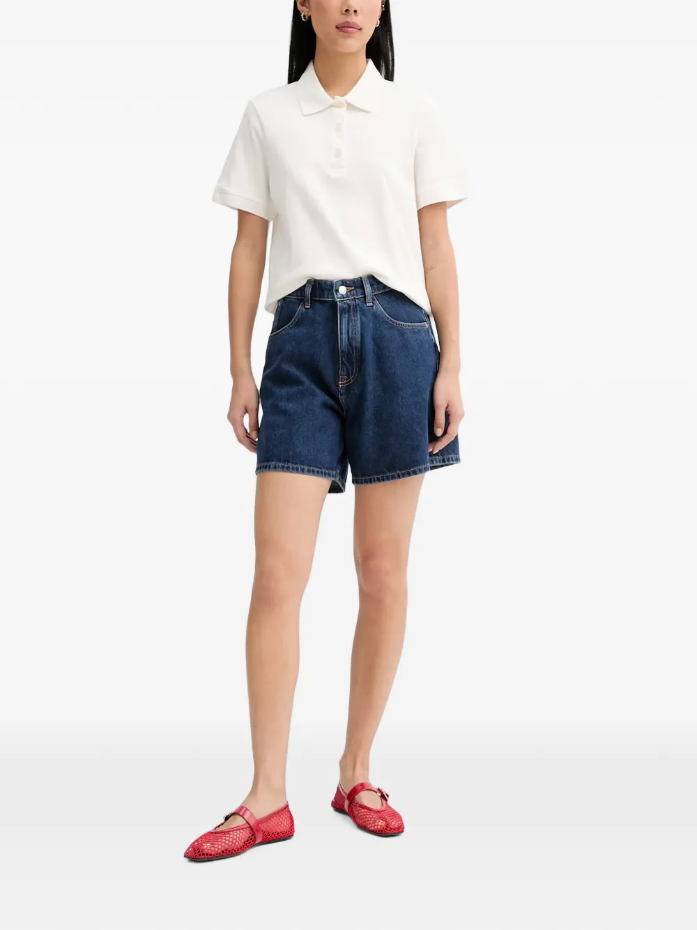 Marc O'Polo short-sleeved polo shirt Wit