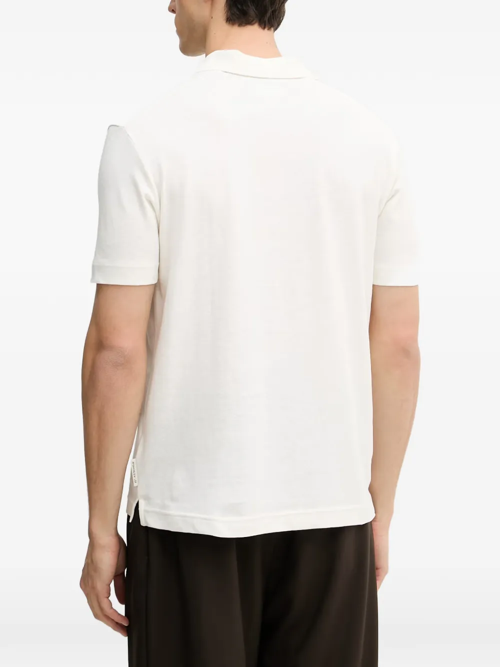 Marc O'Polo Top met open kraag en korte mouwen Beige
