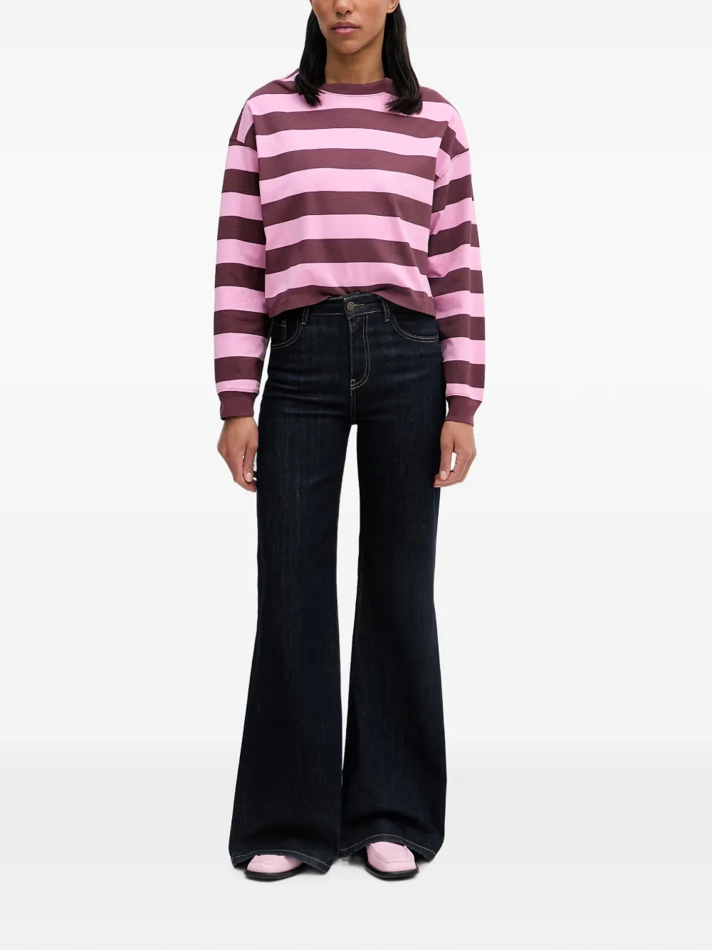 Marc O'Polo striped long-sleeve T-shirt Roze
