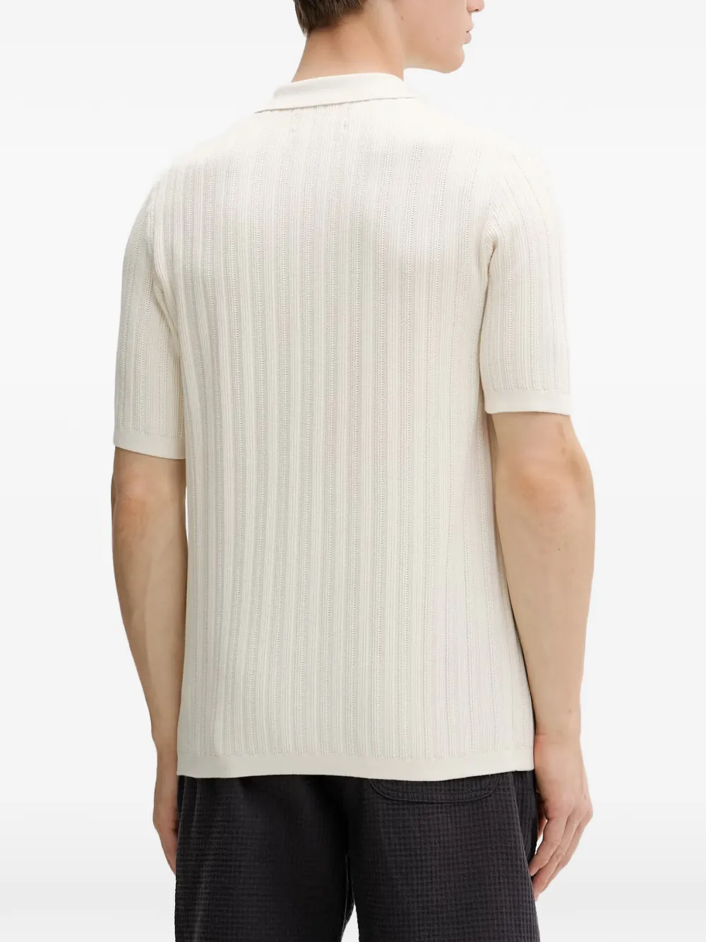 Marc O'Polo Ribgebreid T-shirt Beige
