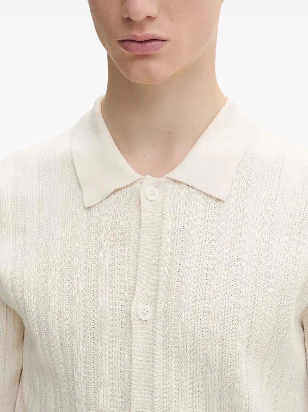 Marc O'Polo Ribgebreid T-shirt Beige