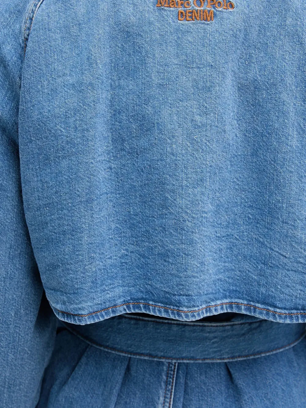 Marc O'Polo Trenchcoat met dubbele rij knopen en ceintuur Blauw