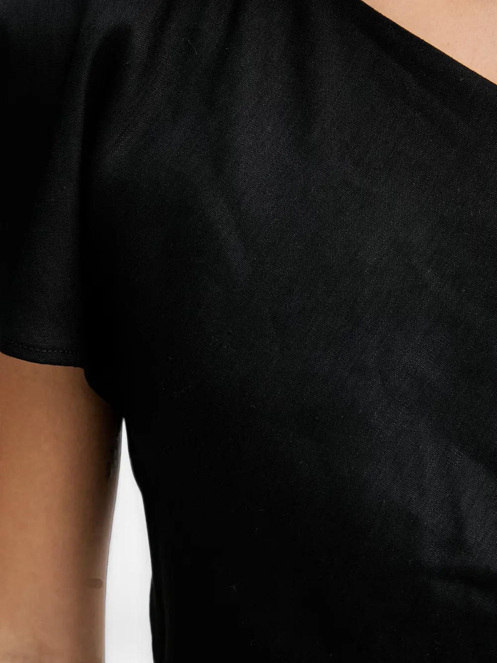 Marc O'Polo Asymmetrische midi-jurk met ruches Zwart
