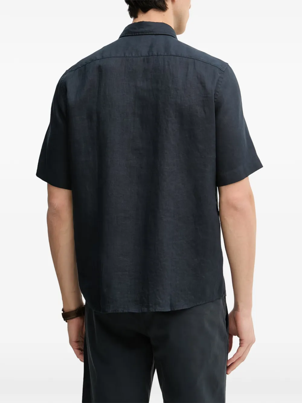 Marc O'Polo short-sleeve chest-pocket shirt Blauw