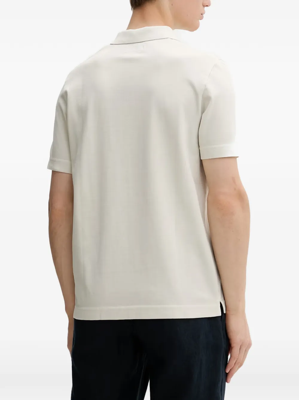 Marc O'Polo Poloshirt met V-hals en korte mouwen Wit