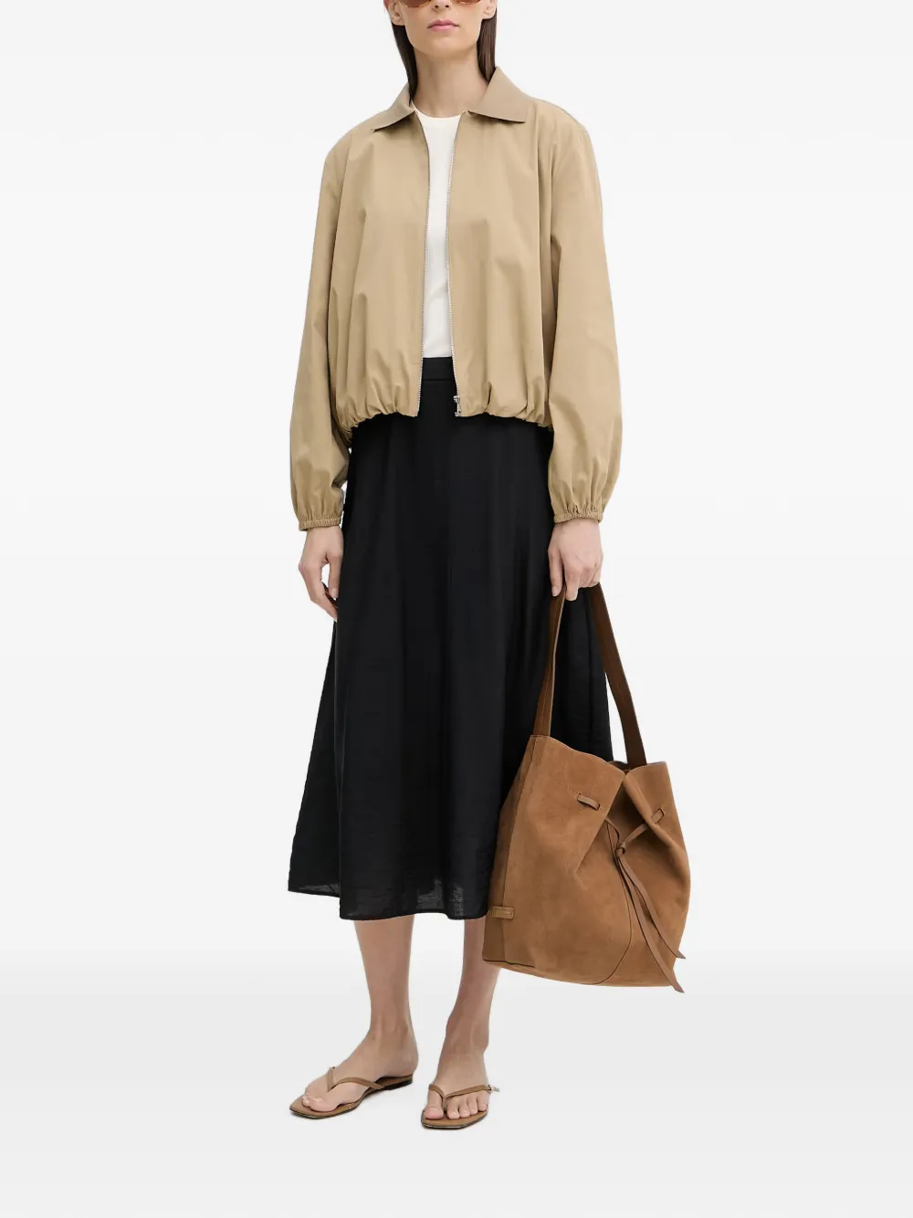 Marc O'Polo Midi-rok met afwerking Zwart