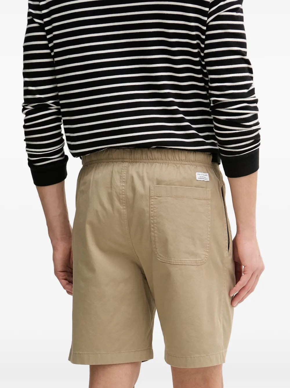 Marc O'Polo belted logo-patch shorts Beige