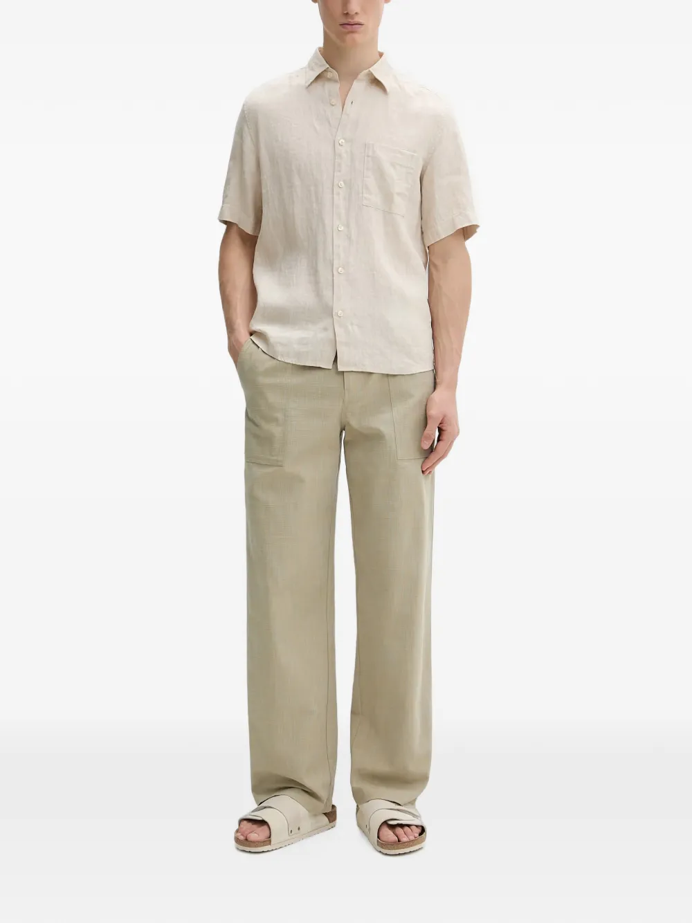 Marc O'Polo Overhemd met borstzak Beige