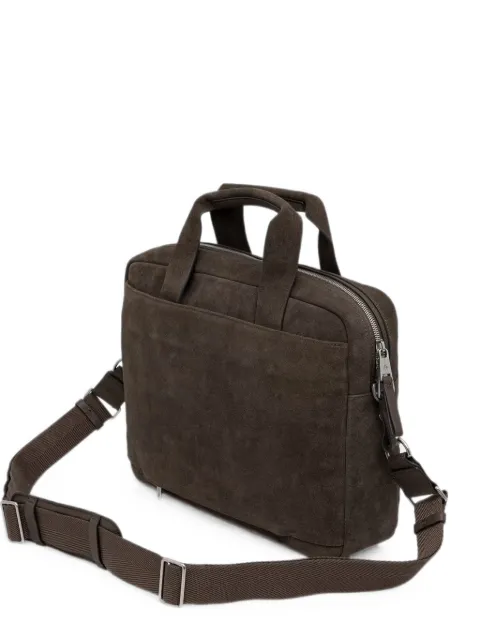 Marc O'Polo suede logo-patch briefcase