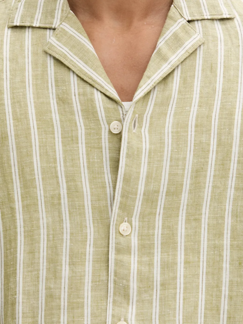 Marc O'Polo vertical-stripe short-sleeve shirt Groen