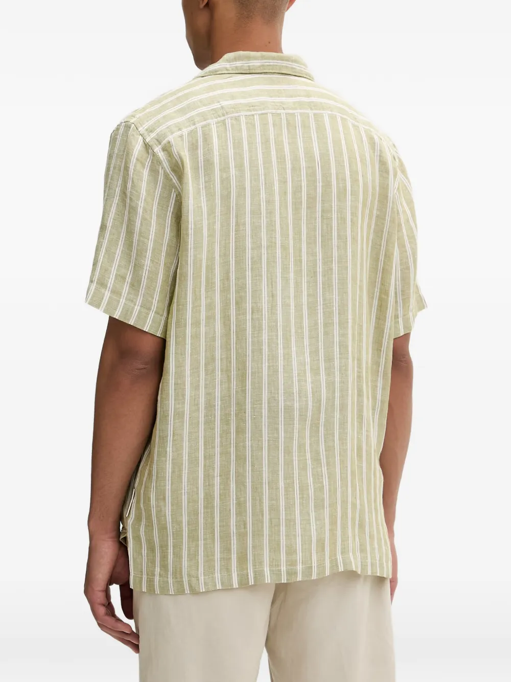 Marc O'Polo vertical-stripe short-sleeve shirt Groen