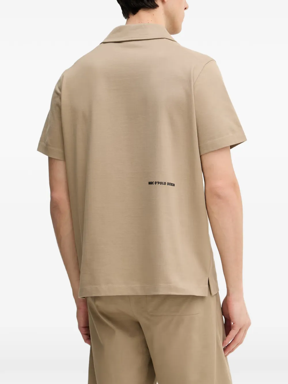 Marc O'Polo short-sleeved camp-collar shirt Beige