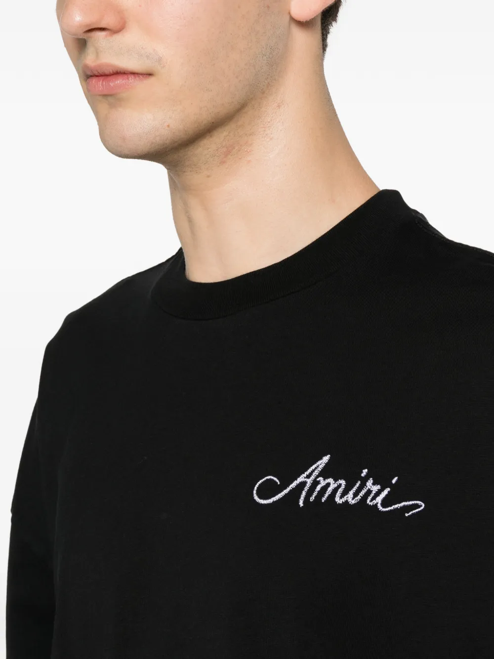 AMIRI T-shirt met geborduurd logo Zwart