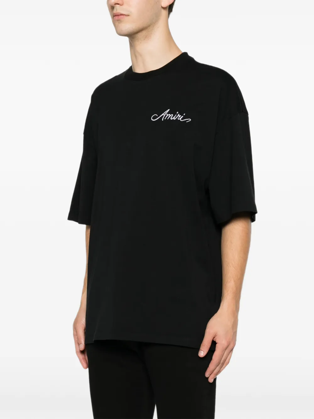AMIRI T-shirt met geborduurd logo Zwart