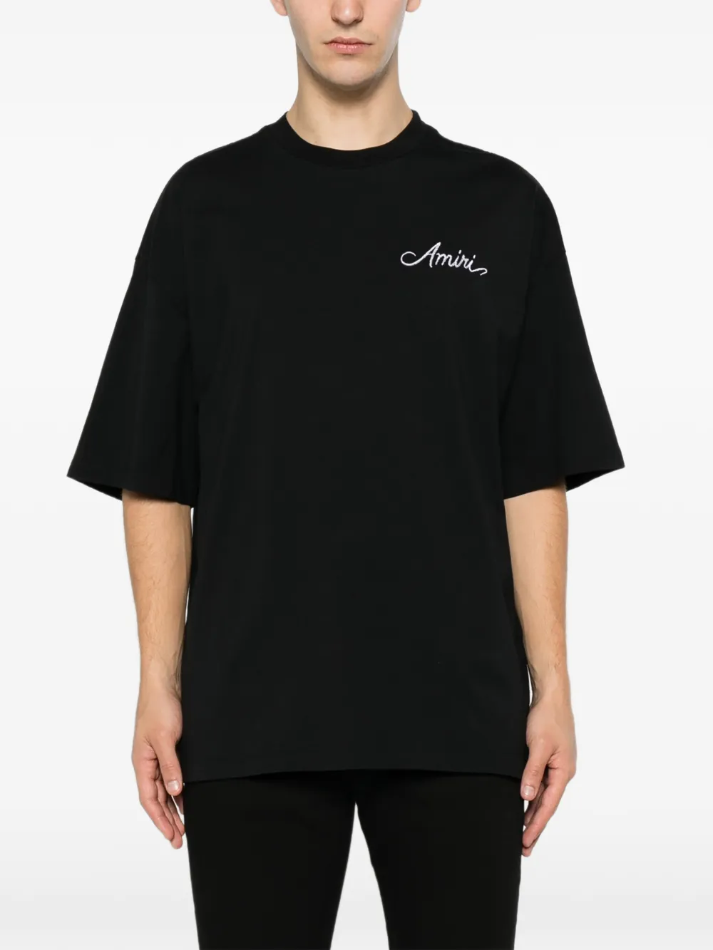 AMIRI T-shirt met geborduurd logo Zwart